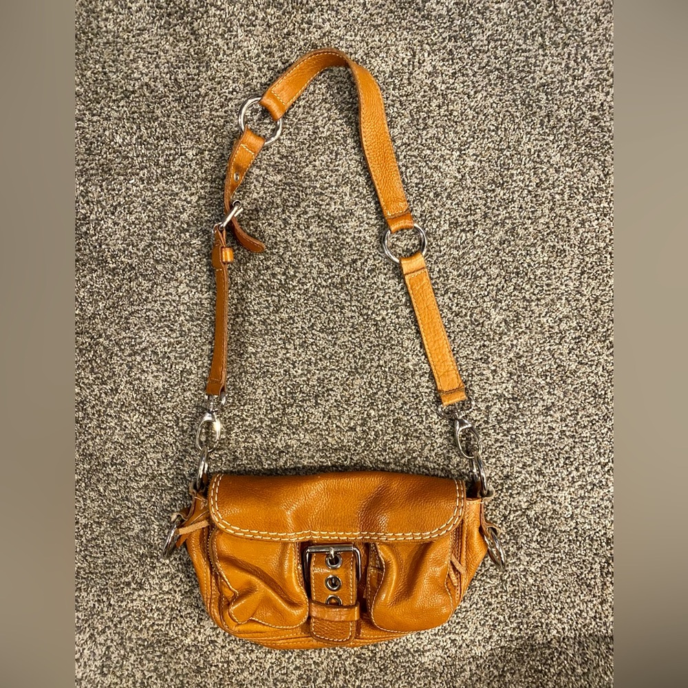 Root real leather shoulder bag